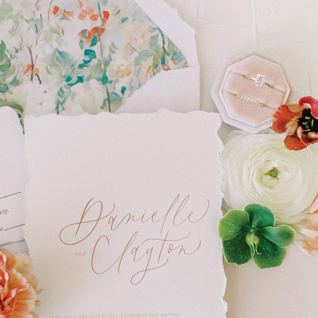 Stationery by Lettered by Shi in Elegant Old-World Feminine Styled Shoot