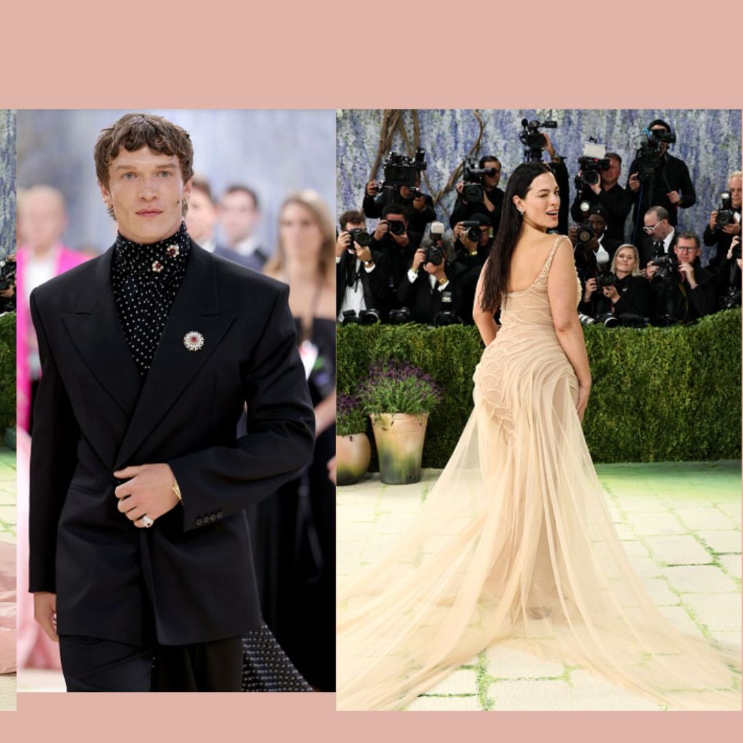 Angel Reese in a voluminous blush gown, Connor Storrie in a tailored black suit and Ashley Graham in a sheer nude gown at the 2026 Met Gala, offering wedding style inspiration for bridesmaids, grooms and reception looks