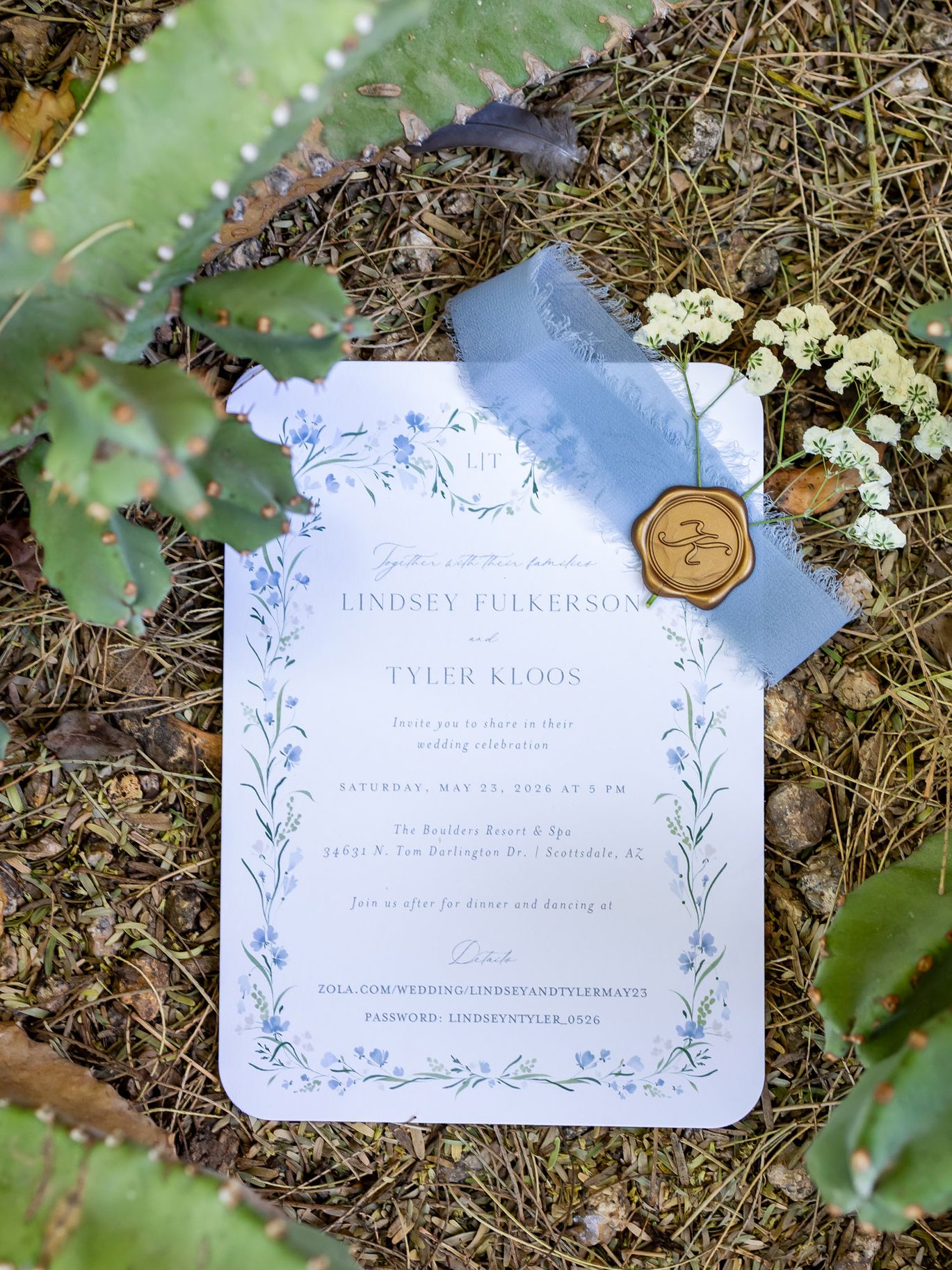 Kloos Wedding, AZB, Invite