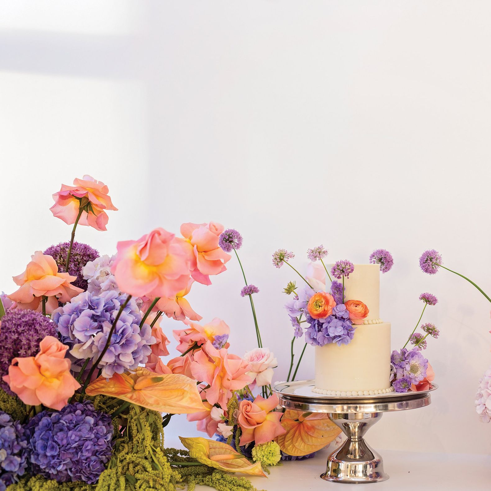 Bright colored whimsical florals at Weisman Art Museum