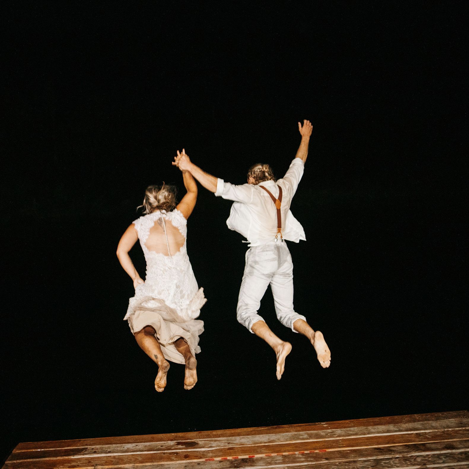 Amy and Hans Spontaneously Jump into the River After Eclectic Wedding at Cedar Bloom