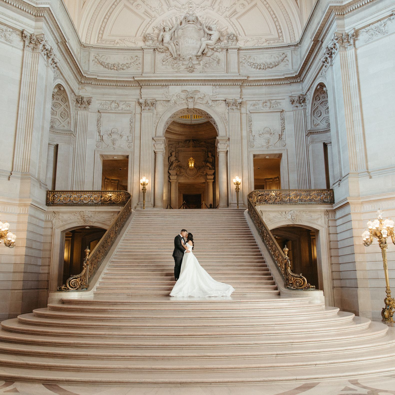 Elegant and sophisticated micro wedding at San Francisco City Hall highlights familial connections