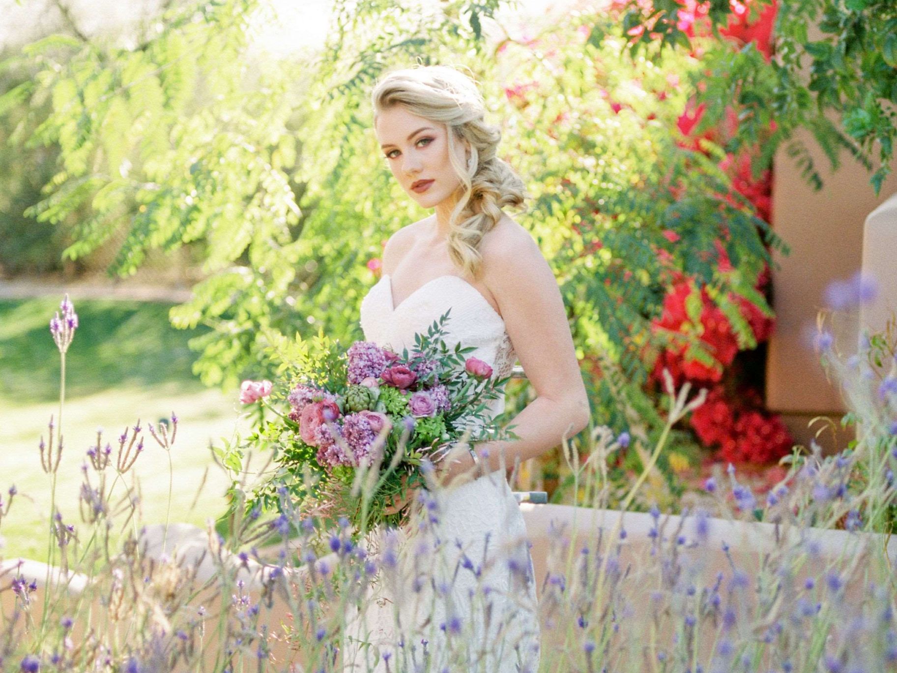 2023-12/Bride with bouquet in gardens.jpg