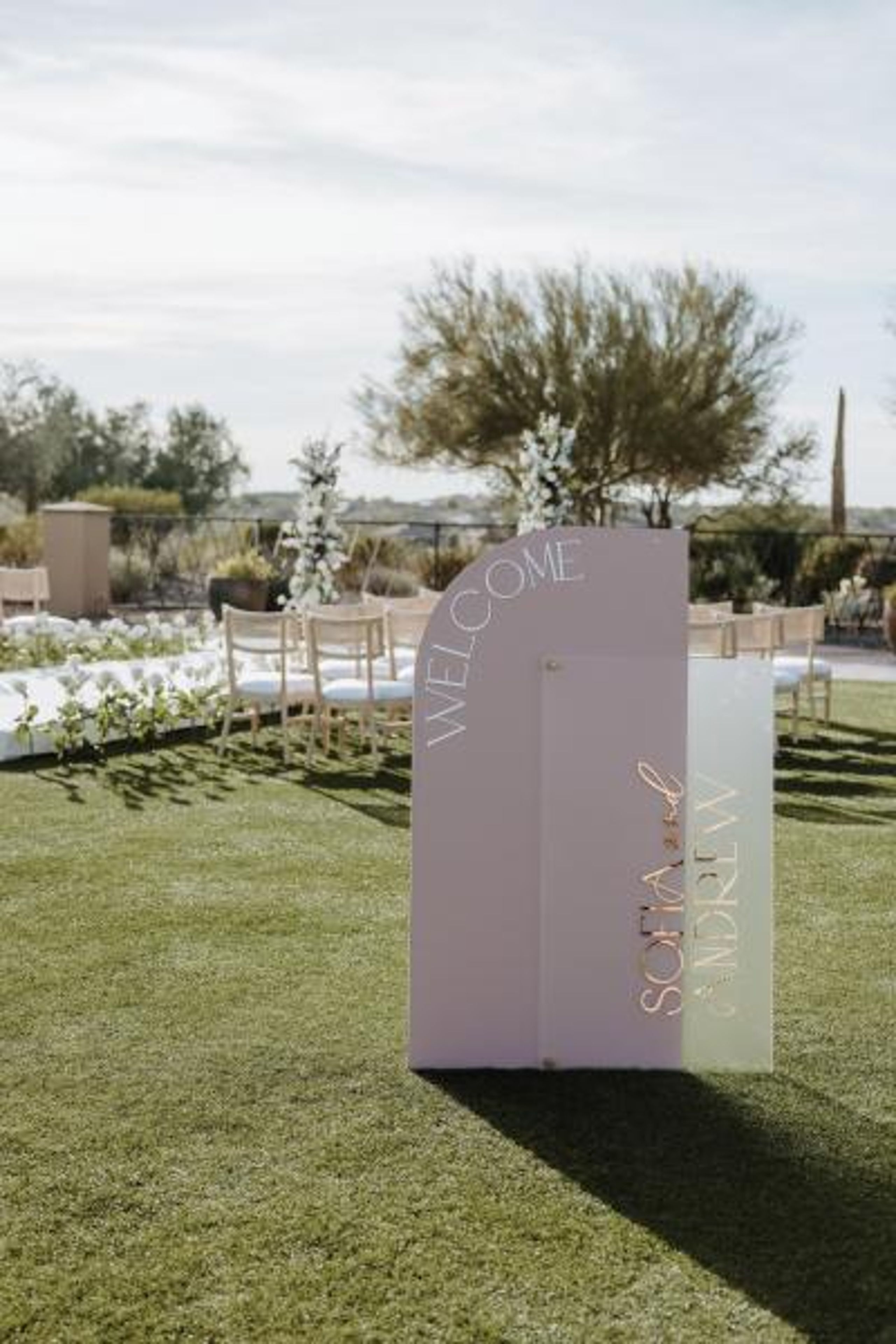Welcome sign for styled shoot wedding at Black Stone Country Club