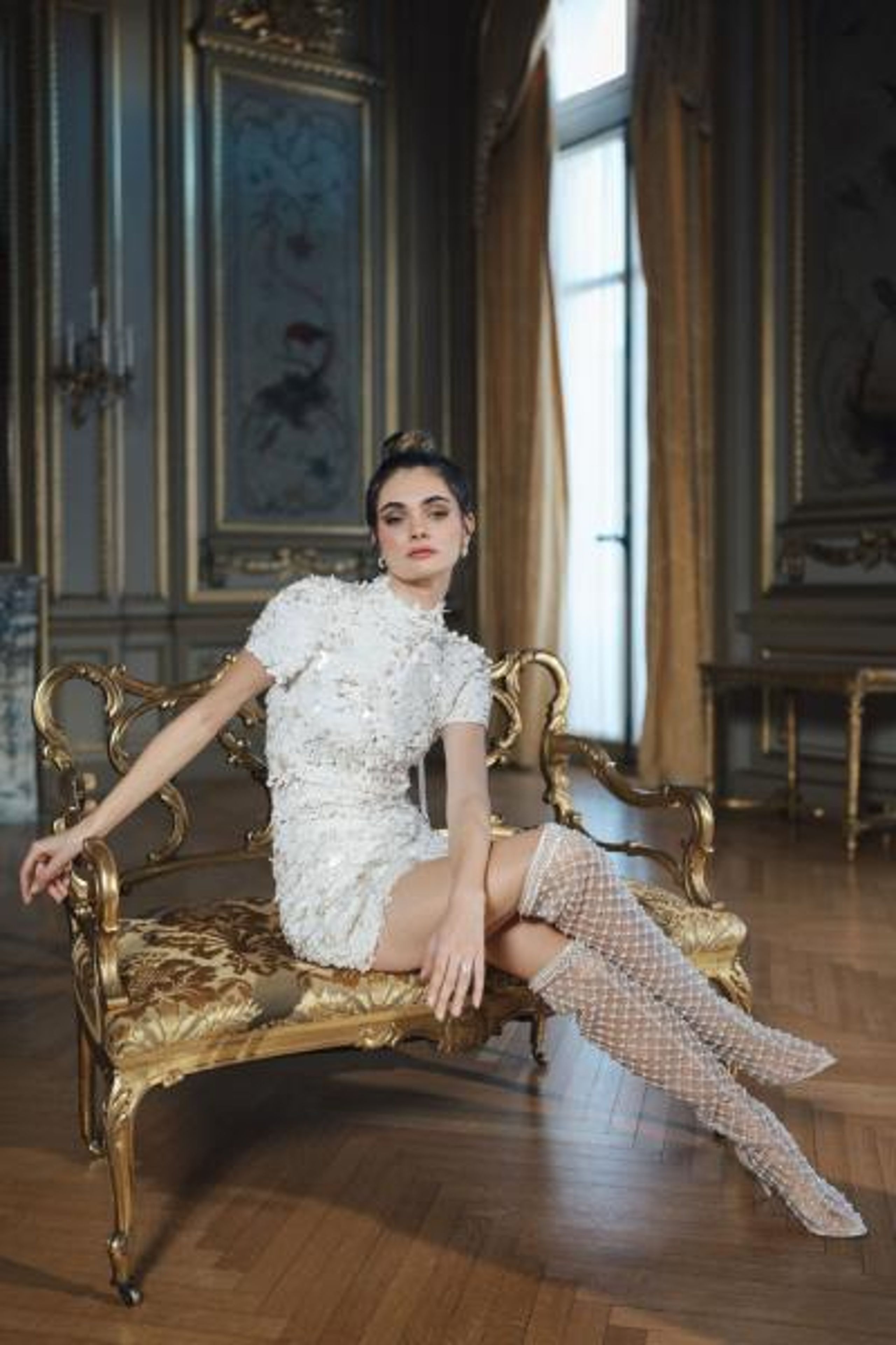 Model Shows off Bella Belle's New Collection of Shoes