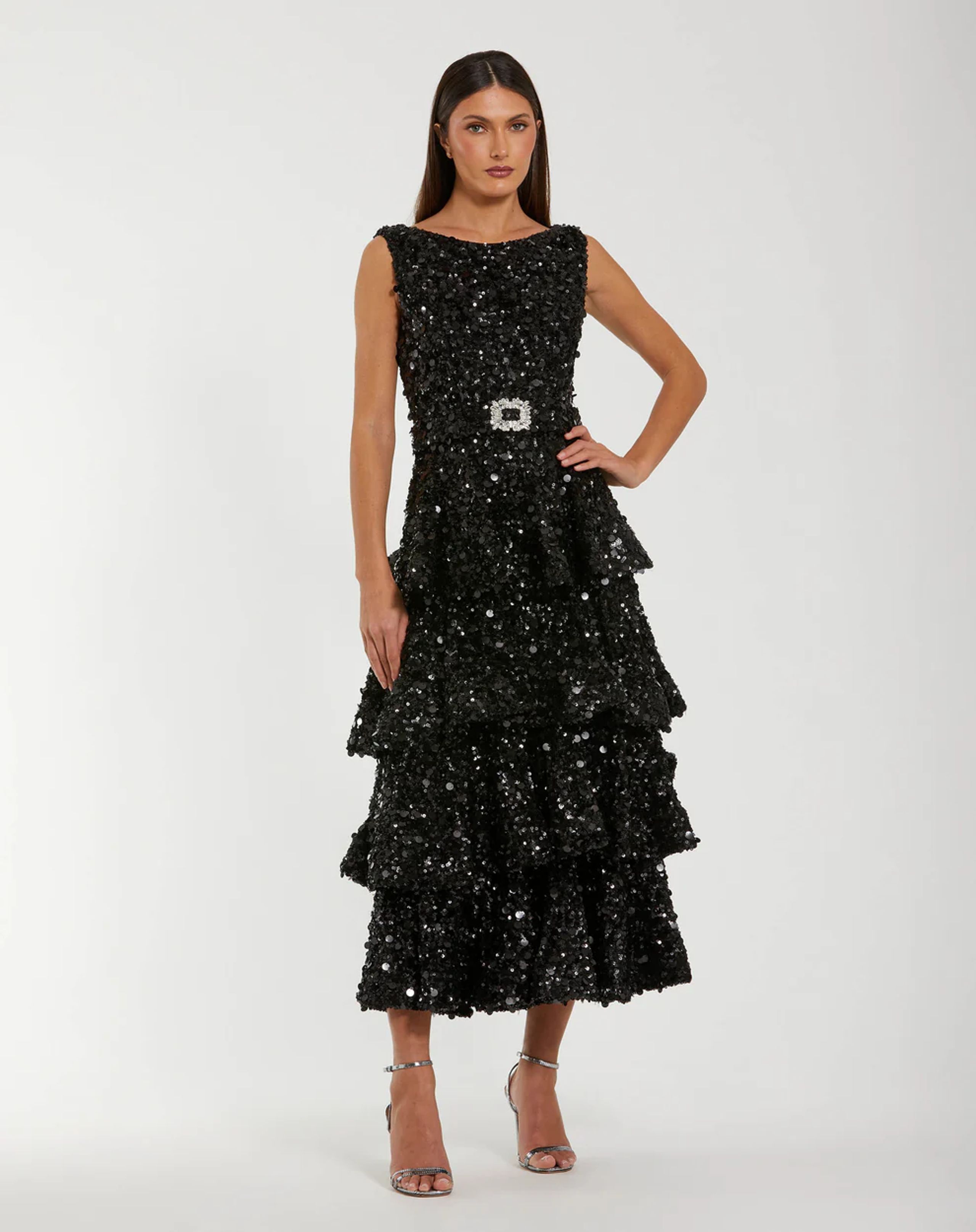 2026-01/Mac Duggal_Black Sequin Ruffle Midi Dress with Belt_$558.jpg