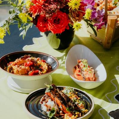 Sushi Against the Skyline: Rooftop Fête Features Vibrant Bursts of Color 