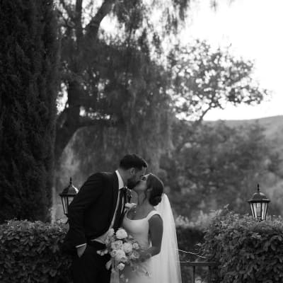 Intimate wedding at Hummingbird Nest Ranch exudes quiet luxury and feminine details