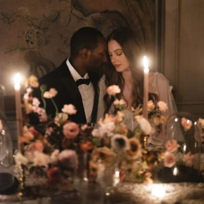 Romantic candlelit styled shoot at Chateau Fayloli