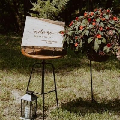 Handcrafted Wooden Sign in Sustainable Wedding