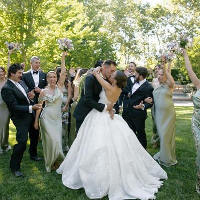 Olivia and Austin Cheered on by Loved Ones as they Kiss in Charming Wedding at Beaulieu Garden