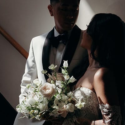 Joyce and Raymond in Dramatic Lighting sharing an Intimate Moment 