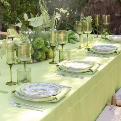 Green monochromatic tablescape featuring peppers and pears in wedding inspiration shoot at Royal Palms Resort and Spa