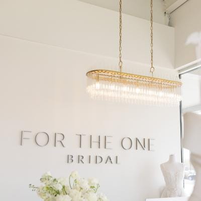 Interior of For The One Bridal's new boutique space