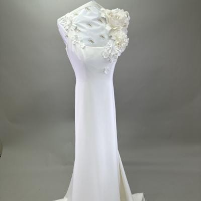 The after results of Margaret's restoration service on a Viktor & Rolf wedding gown