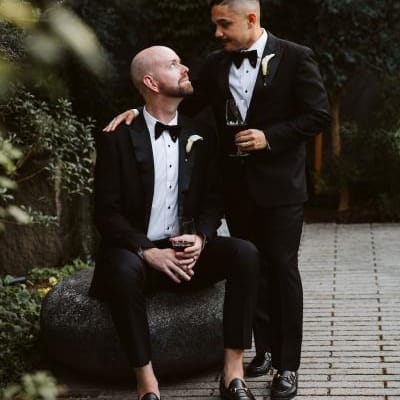 Kendall and Kyle pose on their wedding day at Novelty Hill-Januik Winery