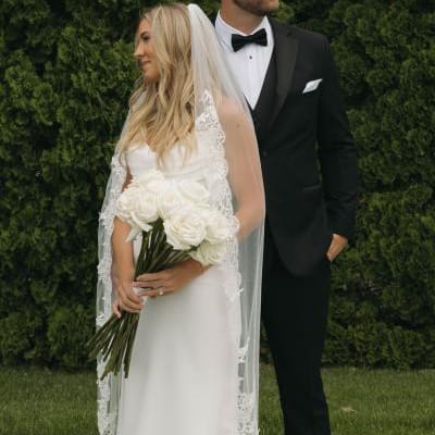 Sadie and Charlie pose on their wedding day