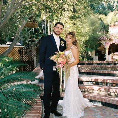 Rachel and Stefano pose at private residence in San Juan Capistrano wedding day