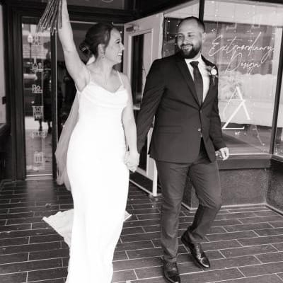 Clint and Kayla exit AZ + Co after their ceremony