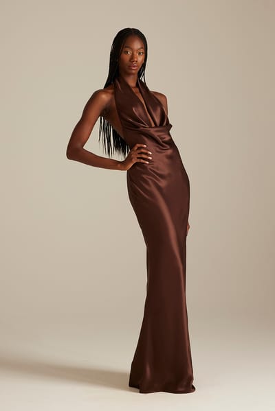 cocktail dress for women formal Bbonlinedress Halter Wedding Guest Prom Ruffled Maxi Hi-Lo Homecoming Teens Dress Blush XS Chiffon dress with 3D collection: candidlychan The structured V Sleeve Length:32-33