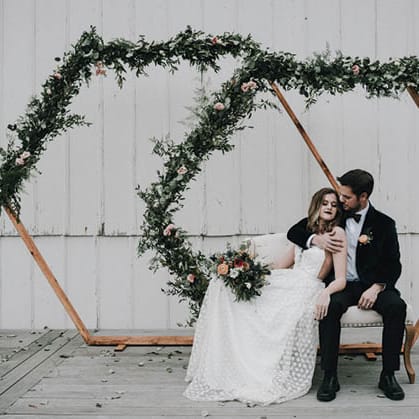hexagon wedding arch