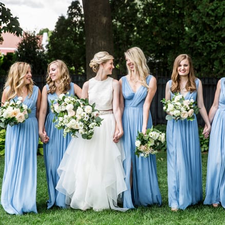 Blue Bridesmaid Dresses at St. Paul College Club in Minnesota