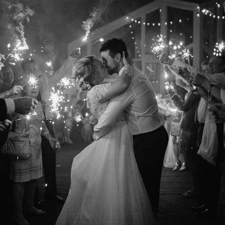 Wedding Sparklers on Lake Wabedo in Northern Minnesota