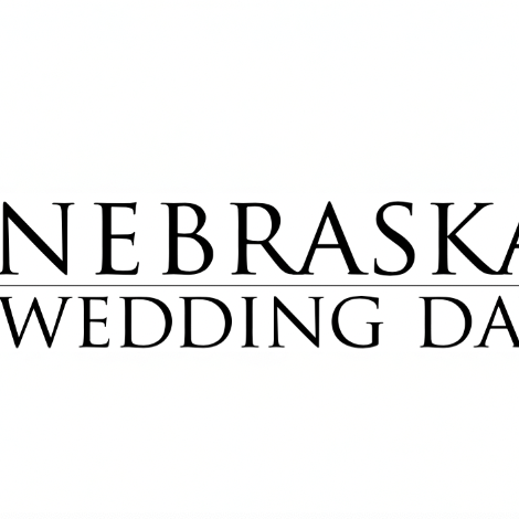 Black Nebraska Wedding Day logo against white backdrop