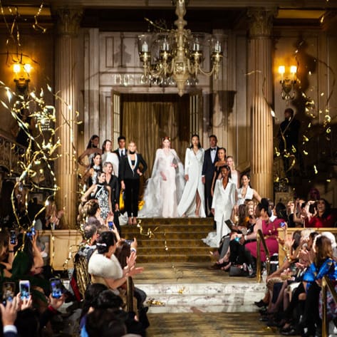 A shower of confetti celebrates the end of the Luly Yang Fashion Show at Urban Unveiled 2019 in the Fairmont Olympic