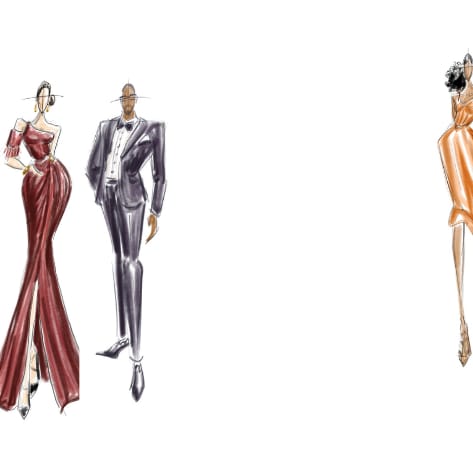 Fashion Illustrations for wedding wear by Brush & Bowtie