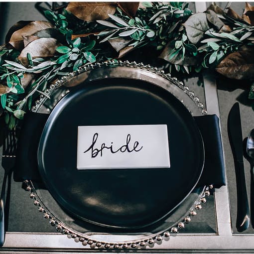Table setup at head table