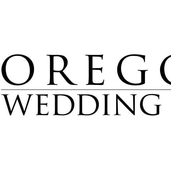 Black Oregon Wedding Day logo against a white background