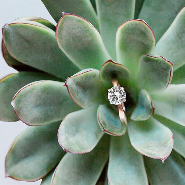 A Clean Origin lab-grown diamond, princess-cut