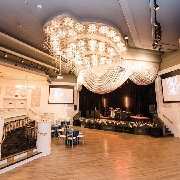 The glittering space at Metropolitan Ballroom & Clubroom, inspired by dance scenes between Ginger Rogers and Fred Astaire.