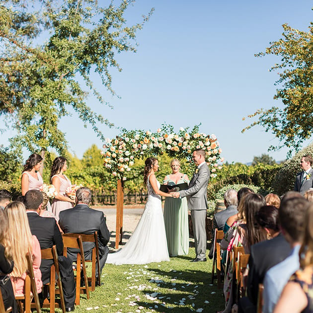 deloach vineyard wedding ceremony
