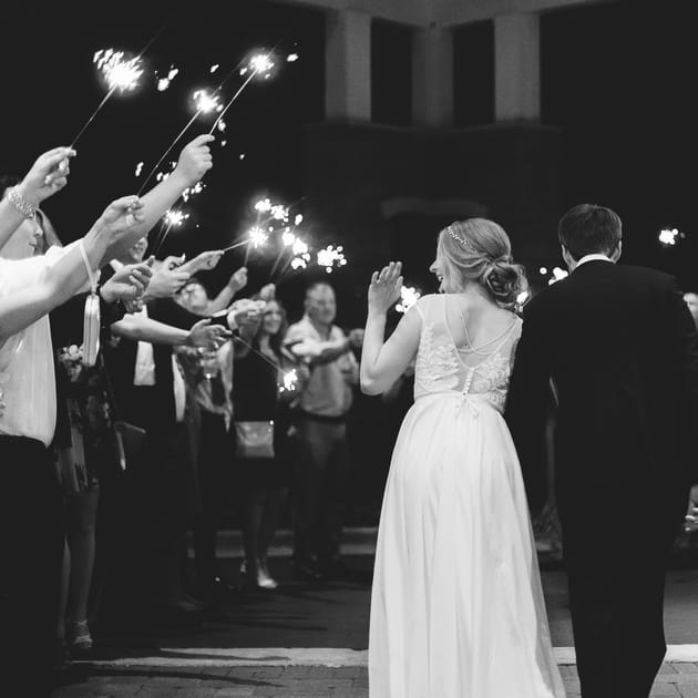 Sparklers for wedding sendoff