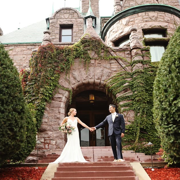 Husband and Wife at the Van Dusen Mansion in Minnesota