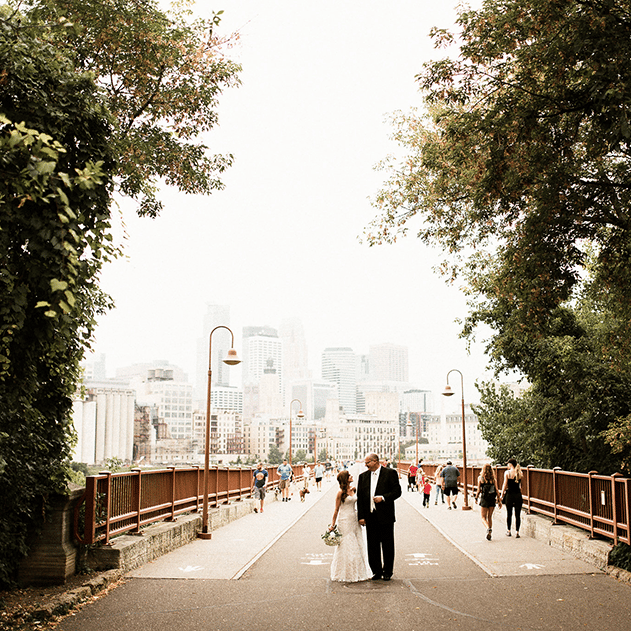 Wedding Photography on the Stone Arch Bridge Minneapolis