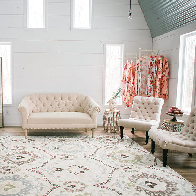 A pop-up bridal suite by Dream Day Dressing Rooms