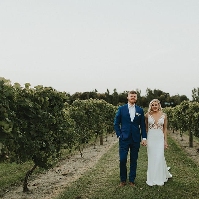 Lindsay and Hunter among the grapes at Carlos Creek Winery