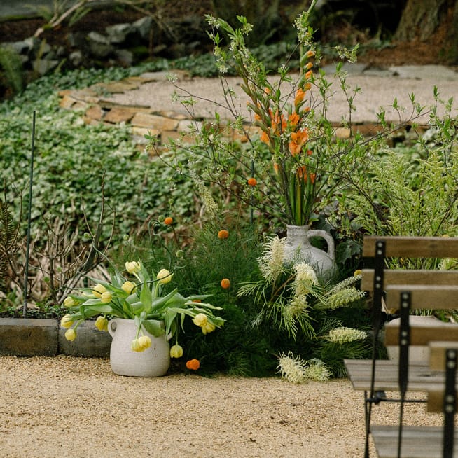 Ceremony space in wining design at Chateau Lill