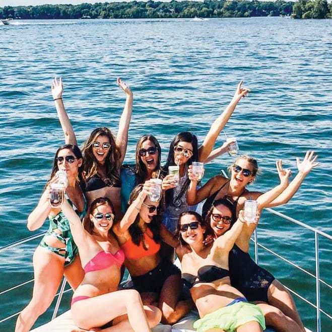 St. Croix River Girls on Boat