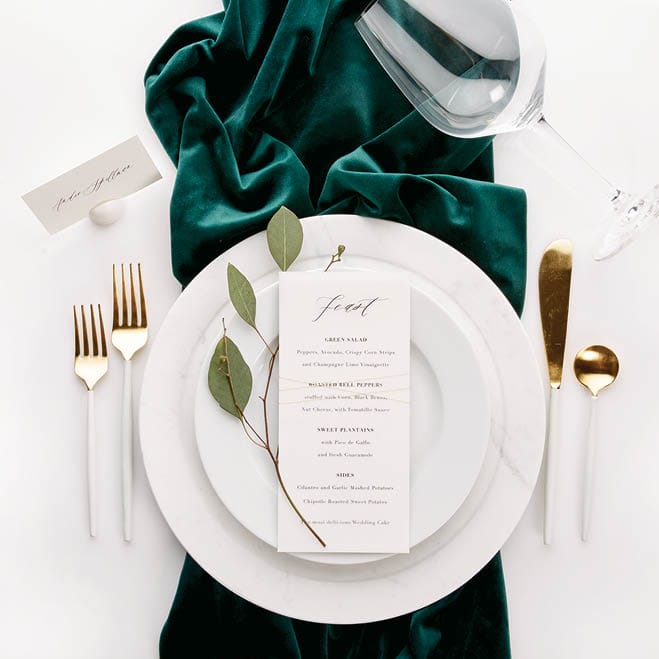 Emerald Green Wedding Tableware Minnesota