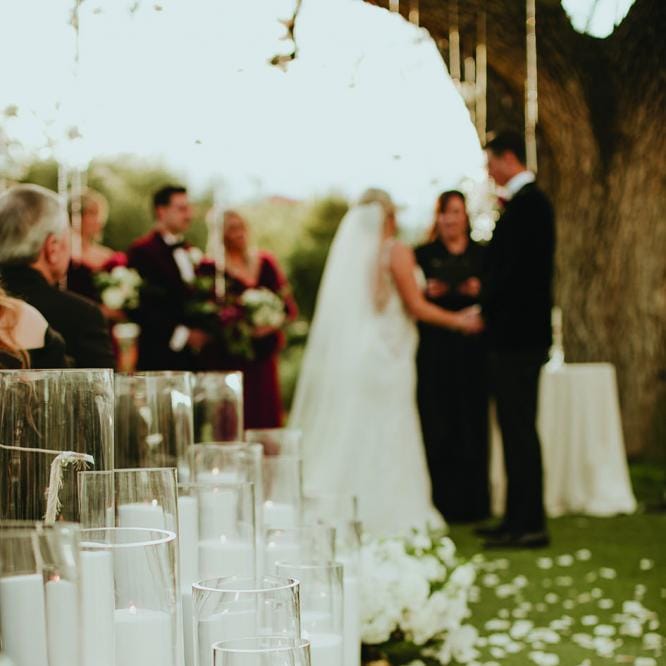 romantic candlelight ceremony