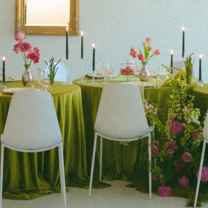 Lush and intimate reception scene at Paris Dining Club