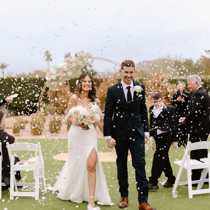 Emily and Max Celebrate After their Modern Floral Filled Ceremony at The Andaz Scottsdale
