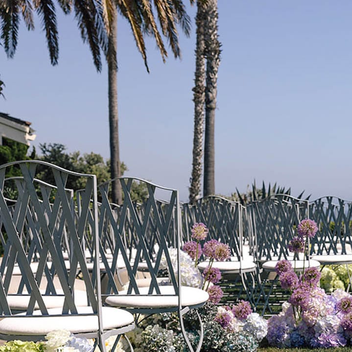 Scenic oceanside ceremony set up at Montage Laguna Beach