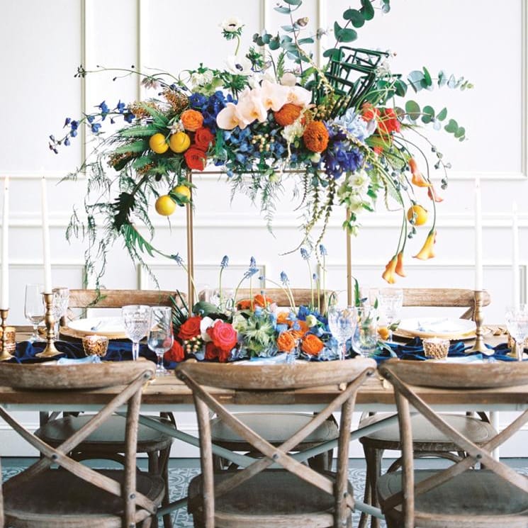 something blue tablescape