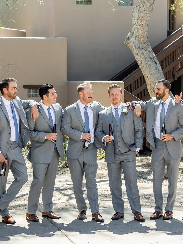 Kloos Wedding, AZB, Groomsmen in Gray