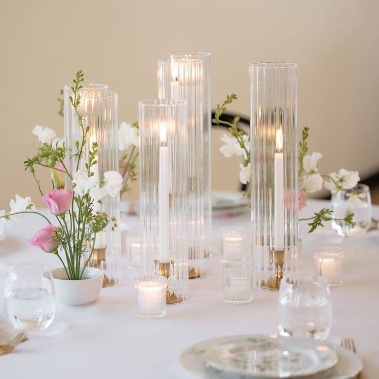 Tablescape in contemporary garden editorial